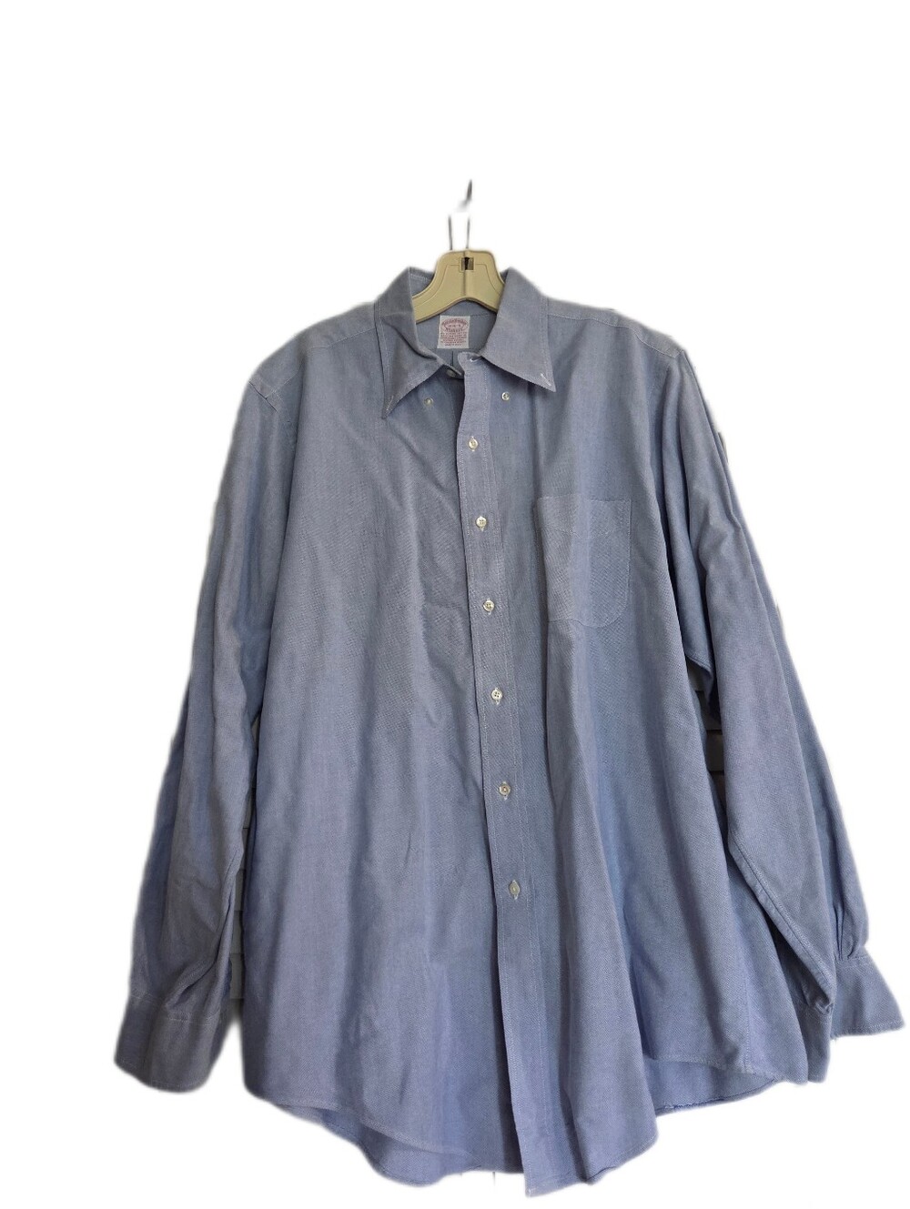 Brooks Brothers Medium Blue Supima Cotton Preppy Academia Office Size 16 1/2